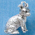 C2707+ - Chihuahua Dog - 3-D - Silver Charm